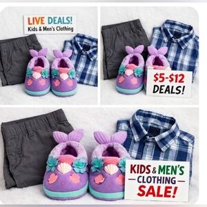 “LIVE DEALS”“Kids & Men’s Clothing”“$5–$12 Deals”